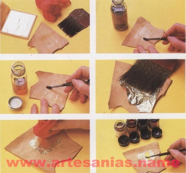 aplicacion del pan de oro aplicacion del pan de oro La artesania del cuero 3
