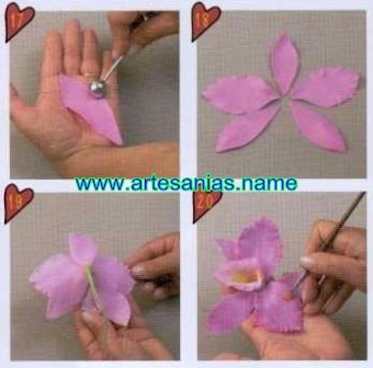 artesanias051 Orquídeas en Porcelana fría para San Valentin