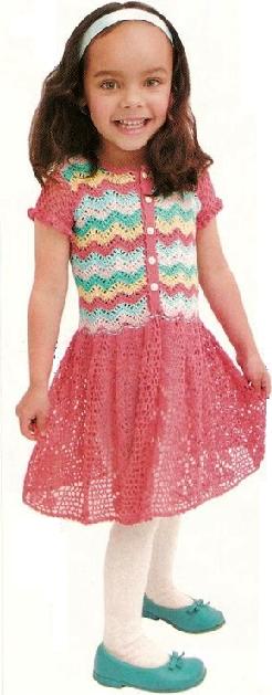 artesanias003 Vestido para niña en crochet
