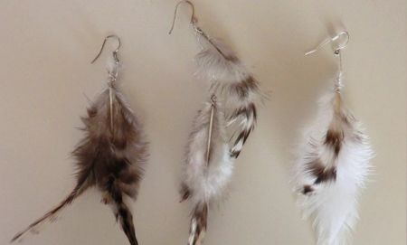 Pendientes con plumas Artesanía para hacer pendientes de plumas